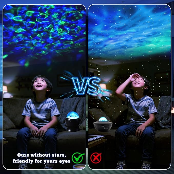 Red Night Light, Light Therapy Lamp, 2-in-1 Sensory Lights for Autism, 670nm Red Light for Sleep, Sensory Room Must-Have, Light Projector for Kids, Adults, Birthdays - 7 Color Modes with Remote(Black)