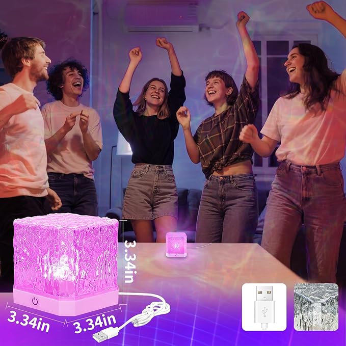 Ocean Wave Projector Light,16 Colors Water Ripple Romantic Ambient Lighting Northern Lights Projector with Remote for Bed Room Decor Meditation Relaxation Night Lights