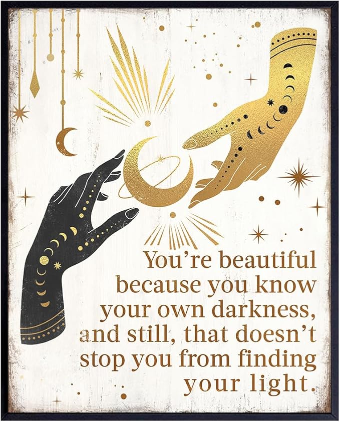 Boho Gothic Wall Decor LARGE 11x14 - Witchy Home Decor - positive Quotes Wall Decor for Women - Motivational poster - Gothic Room Decor - Wicca Witch Supplies - Inspirational Print For Women