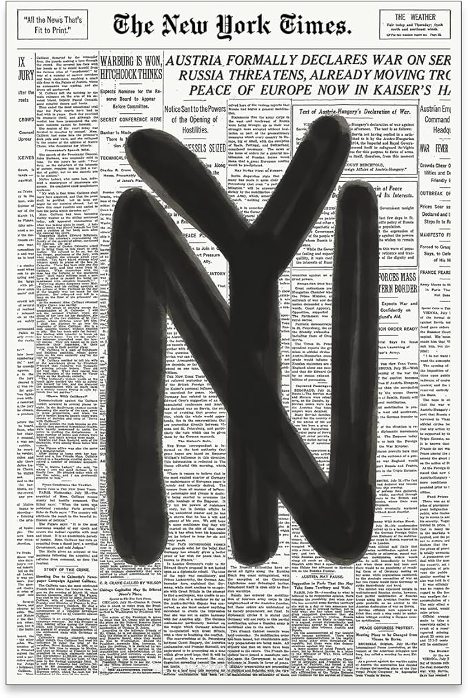 noxozoqm Black and White Newspaper Wall Art Vintage New York City Poster Trendy Minimalist Aesthetic Canvas Prints for Apartment Bedroom Wall Decor 16X24 inch Unframed