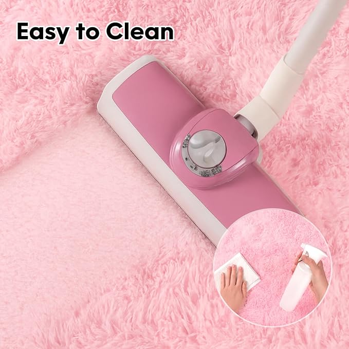 Fluffy Plush Shag Rug 5x7, Ultra Soft Cute Pink Rug for Living Room Bedroom, Non-Slip Fuzzy Area Rug for Living Room, Carpet for Girl Boy Kids,Modern Indoor Home Decor Aesthetic