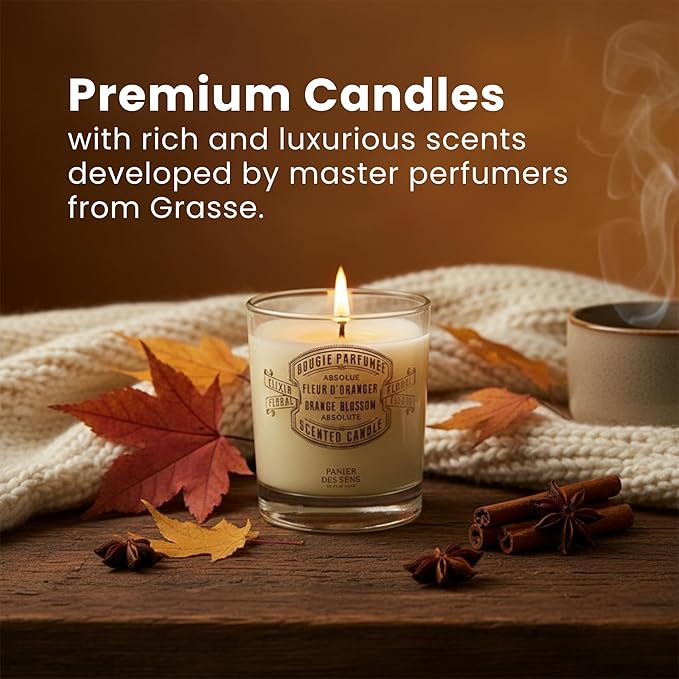Panier des Sens Geranium Candle - Hand-Poured in Provence, France - Long Lasting Scented Candles up to 55 Hours Burn Time - Geranium Scented Candle - 100% Natural Cotton Wick - 6.3 oz