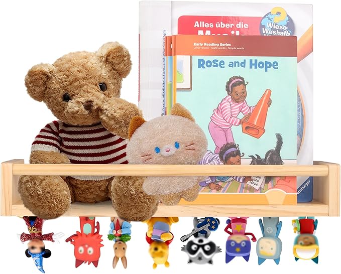 Book Floating Shelf for Toniebox Organizer Storage Floating Shelves, Floating Book Shelves for Wall Compatible with Tonies Characters, Books, Toys and Decor Storage for Children Room