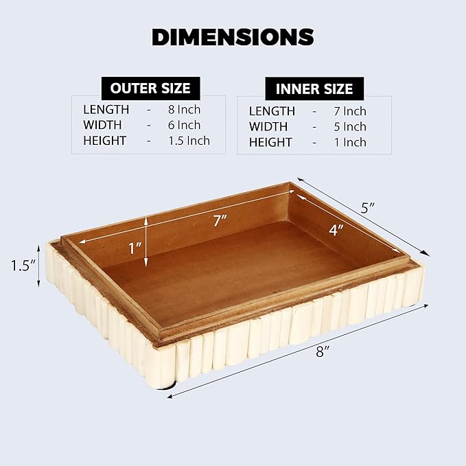 Handicrafts Home Decorative Box 8x6 – Photo Storage Box, Jewelry Organizer, Modern Decorative Storage Box with Lid, Bohemian Table Décor, Vintage Keepsake Box for Shelf or Coffee Table Décor