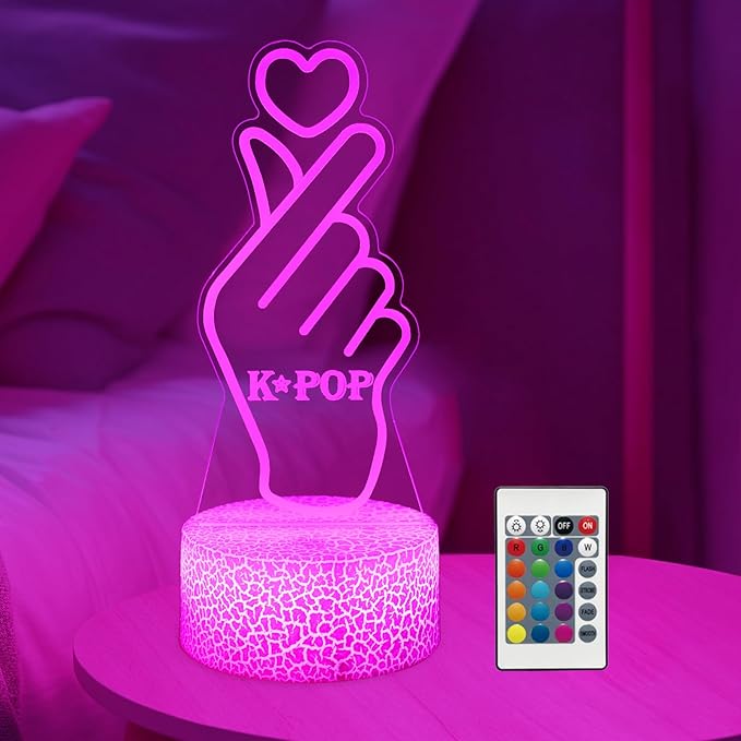 K-pop Decorative Night Light, 16 Color Change Decor with Remote, Kpop Merchandise Gift Perfect as a K-pop Fan Gift or Holiday Present