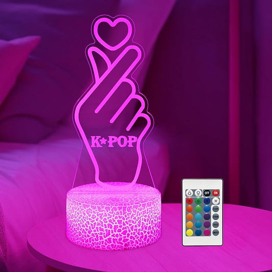 K-pop Decorative Night Light, 16 Color Change Decor with Remote, Kpop Merchandise Gift Perfect as a K-pop Fan Gift or Holiday Present