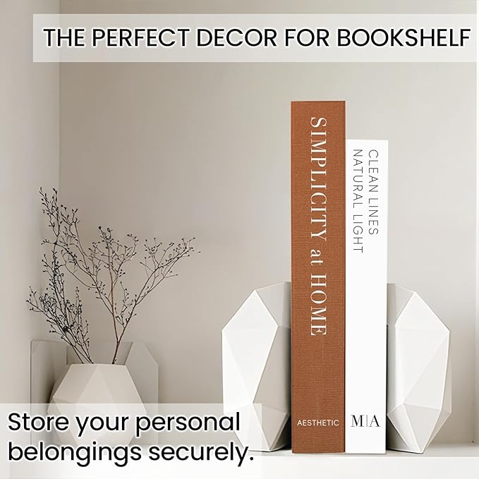 Modern Decorative Books for Home Coffee Table Decor - Fake Books Storage Box for Decoration - Set of 2 Faux Book Photo Storage Keepsake Box for Room Bookshelf Decor, Brown
