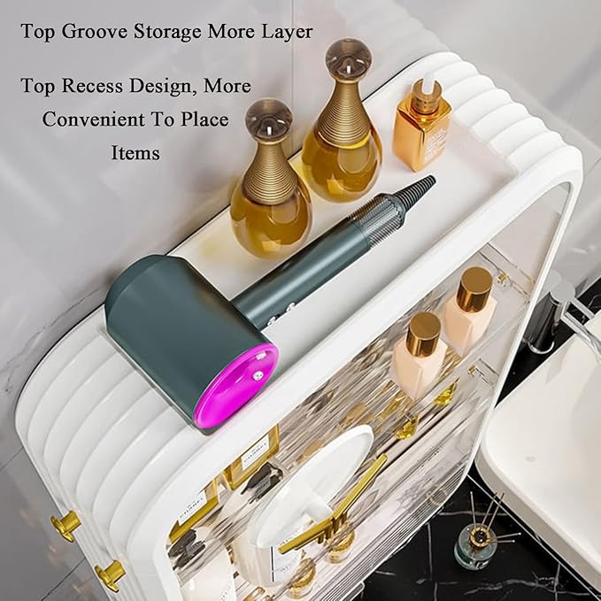 JATIBOSH Wall-Mounted Makeup and Skincare Organizers Cosmetic Storage Box for Bathroom, Living Roomand Bedroom, Wall Floating Shelves Organizer Transparent Multi-Function Floating Rack