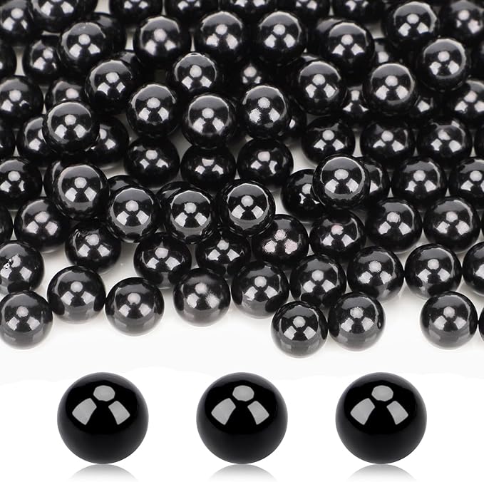 Plastic No Holes Round Pearls, 160 PCS Makeup Beads for Brush Holder, Suream 16mm/0.63Inch Polished Pearls for Vase Filler, Table Scatter, Wedding, Birthday Party, Home Decoration, Art Craft Beads