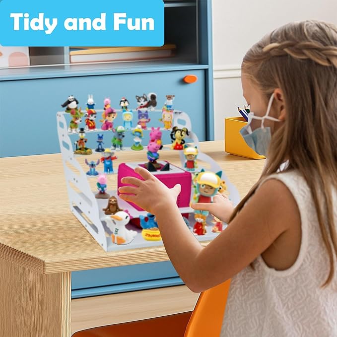 for Tonie Shelf Magnetic, Metal Shelf for Toniebox, Tonies Storage for Tonie Figures 30-50pcs in Children’s Room Decoration for Children to Play and Collect, White