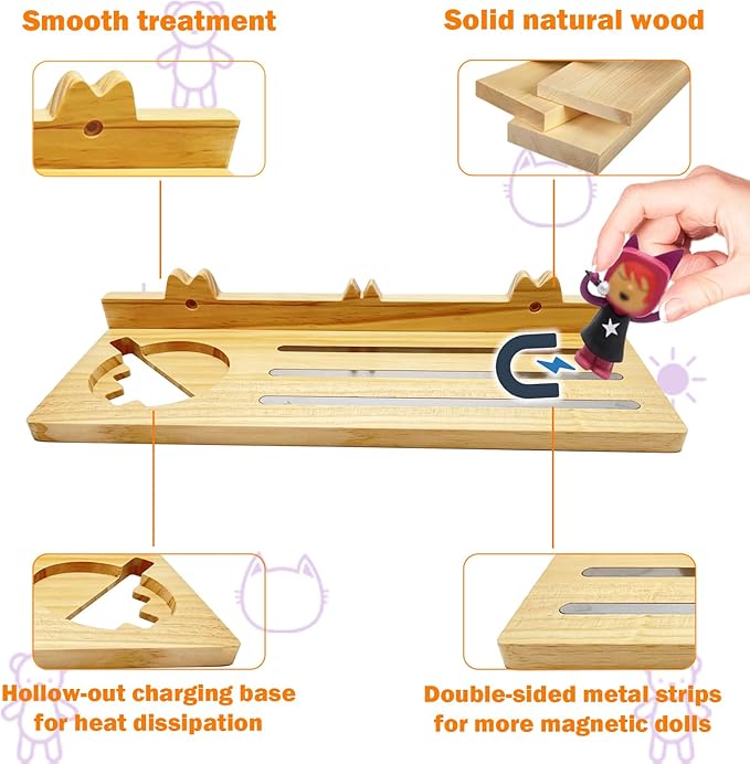 for Tonies Shelf - Wood Shelf for Tony Box Storage, Wooden Floating Shelves for Tonies Storage, Wall Shelves with Magnetic Strips to Display Toniebox Figures & Characters (Average)