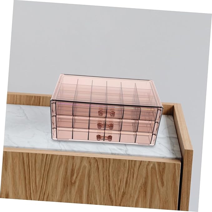 Transparent Jewelry Display Box Compartments for Earrings and Necklaces Organizer for Makeup and Jewelry Storage Design for Vanity Bathroom Countertop