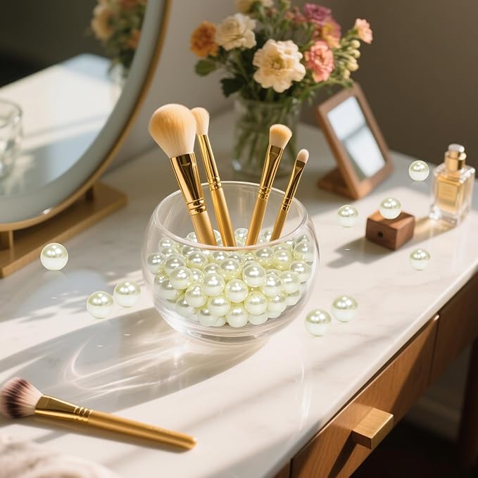 80Pcs Cream Vase Filler Pearl Beads for Crafting 20mm Beads No Holes Decor Suitable for Wedding Decor, Party Decorations, Centerpiece Table Decorations