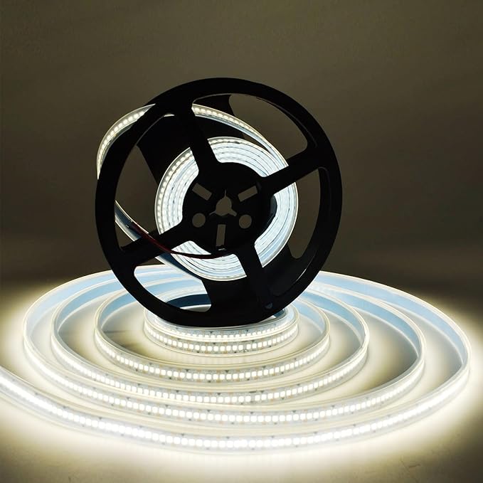 SUYOOULIN LED Strip Lights, SMD 2835 LED Strip, DC12V 1200LEDs 16.4Ft 26000LM High Density LED Light Strips Tube Waterproof IP67, 3 Times Brightness Than SMD3528 LED Strip, Natural White 4500K
