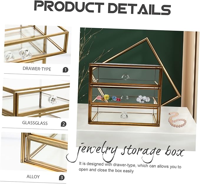 Multi-layer Transparent Jewelry Storage Case Elegant Drawer Organizer for Necklaces Rings and Bracelets Stylish Desktop Display Container for Home Dorm Use Large