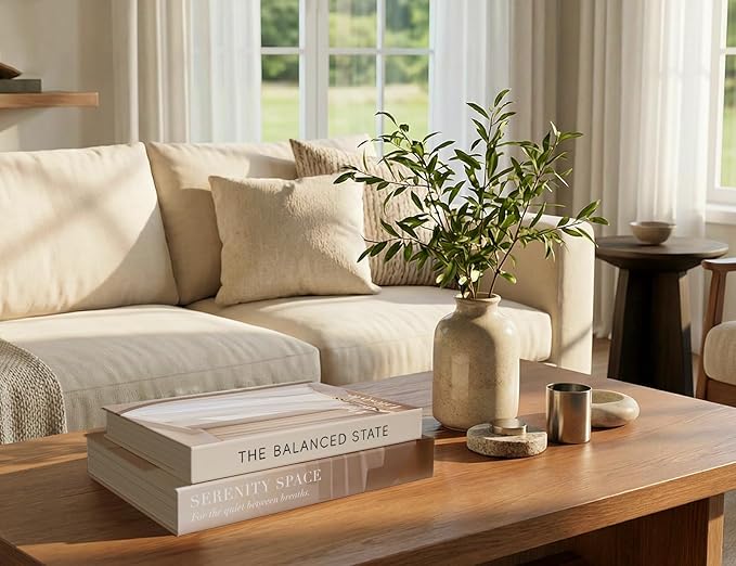 Aesthetic Decorative Books for Home Decor - Stackable Fake Books Storage Box for Coffee Table - Set of 2 Faux Books for Decoration - Fake Book Double as Libros Decorativos and Photo Storage
