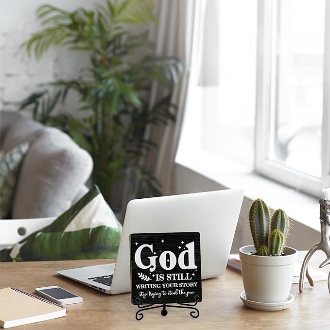 Home Decor, Farmhouse Shelf Decor For Living Room, Boho Aesthetic Table Decorations, Christian Gifts For Women Men, Entryway Tv Stand Fireplace Mantle Coffee Table Decoration (story-03)
