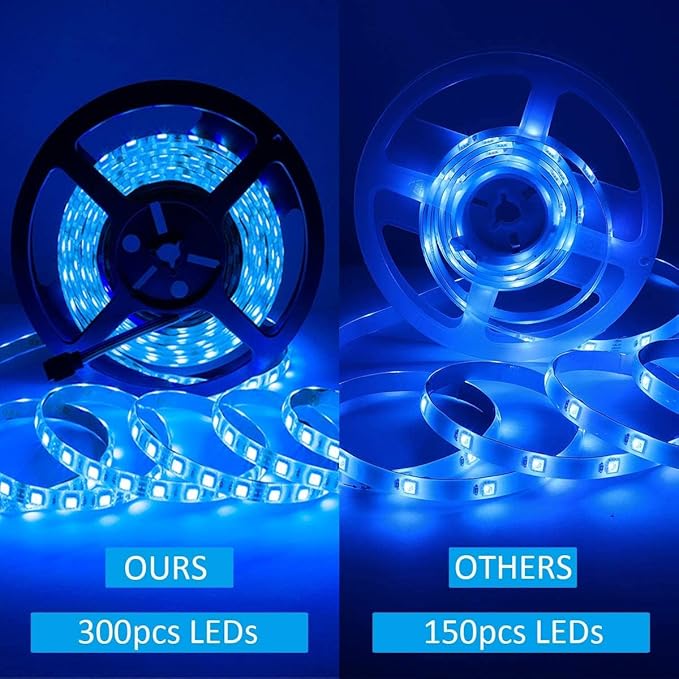 SUPERNIGHT LED Strip Lights, 32.8 FT 10M SMD 5050 Waterproof 600LEDs RGB Color Changing Flexible LED Light Strip for Bedroom, TV Back Lighting, Christmas, Halloween Day (Not Include Power)