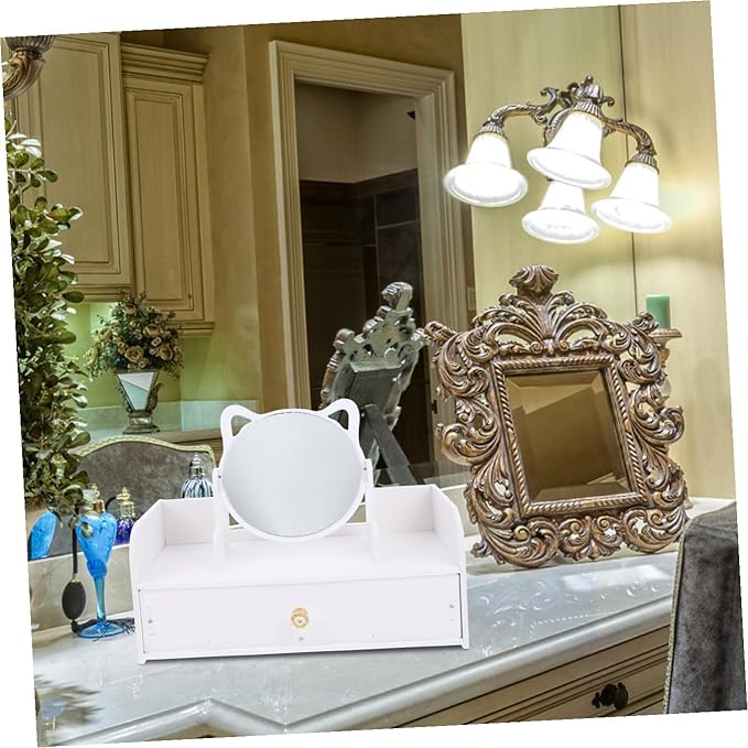 Ipetboom Makeup Mirror Storage Case Vanity Mirror Organize Cosmetics Countertop