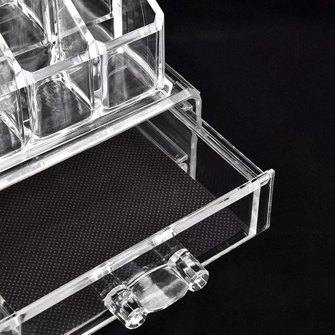 Clear Makeup Cosmetics Organizer Jewelry Storage Box, Multi Layer Jewelry Case with Drawers, Transparent Compartment Design for Dressing Table, Eco - Friendly PS Material
