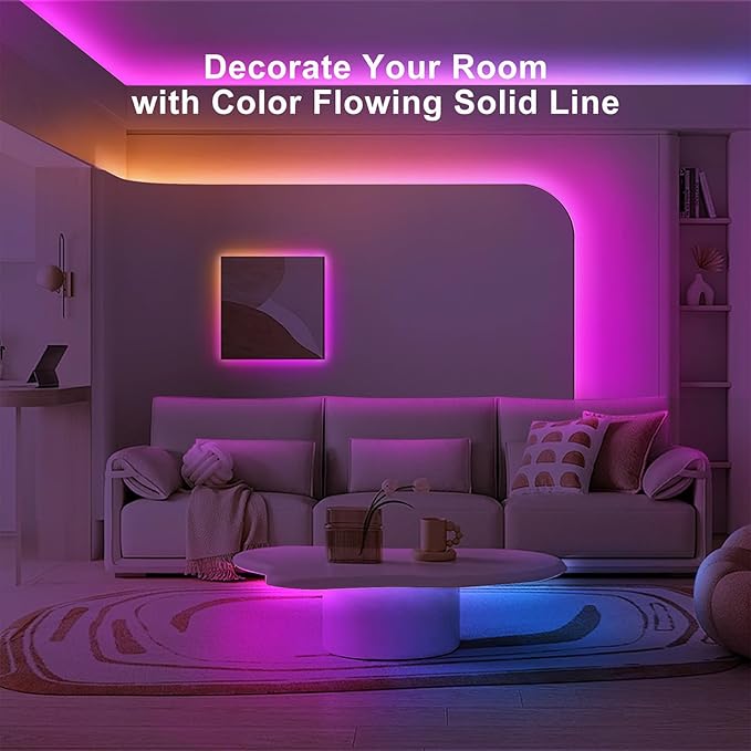Tatazone 32.8ft Bluetooth RGB+IC COB Led Strip Light with App, Chasing COB Light Strip, Segmented Control, Music Sync, Color Changing Led Lights for Home Decor, Gaming, Cabinet, Desk