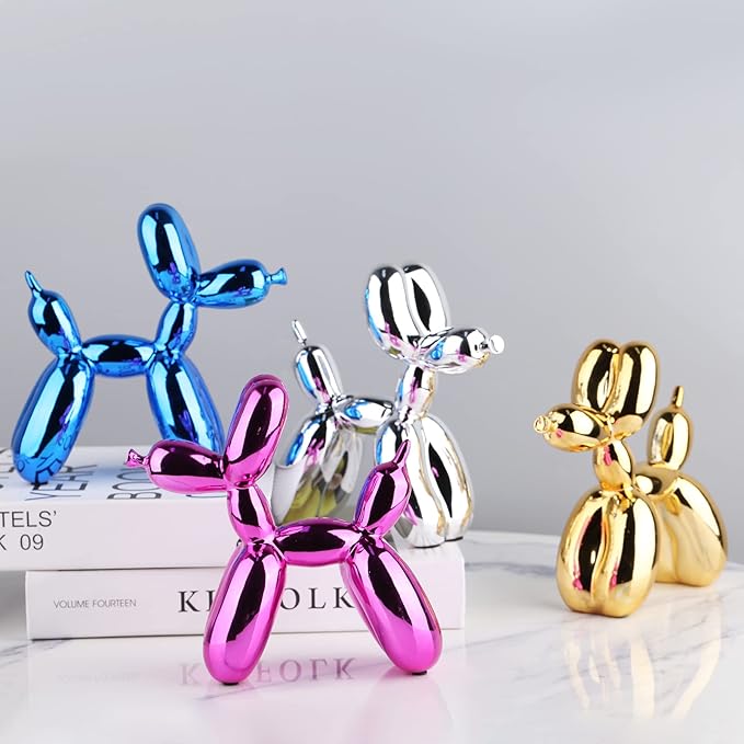 Red Balloon Dog Decor,Balloon Animal Decors, Room Shelf Decor Preppy,Cute Statue Home Decors, Bedroom Modern Sculpture Desk,Office Gold Decorations Small Figurines