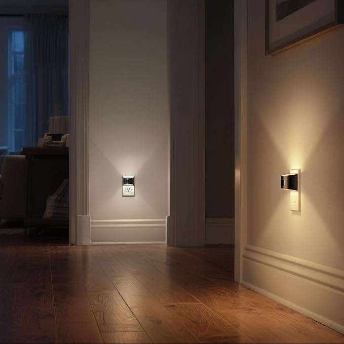 DORESshop LED Night Light[2 Pack], Night Lights Plug into Wall, 3 Color Temperatures Plug in Night Light with Motion Sensor, Dusk to Dawn Sensor, Nightlights for Adults, Bedroom, 3CCT