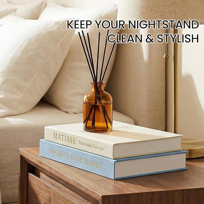 Decorative Books for Home Decor - Stackable Fake Books Storage Box for Coffee Table - Set of 2 Linen Faux Books Double as Libros Decorativos and Photo Storage, Blue