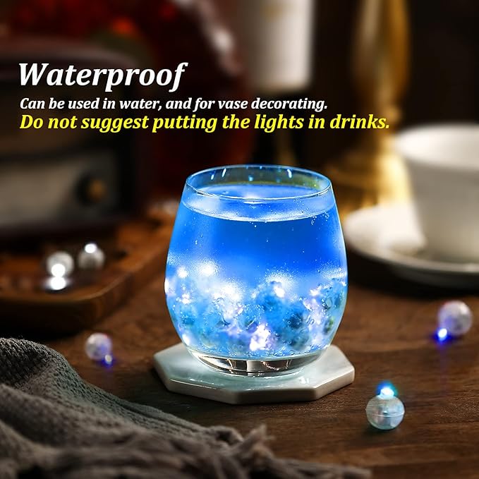 200PCs Balloon Lights, Long Standby Time Mini Ball Light, Mini Led Lights for Paper Lantern, Easter Eggs and Party Wedding Birthday Festival Christmas Decoration (Glow steadily Blue)