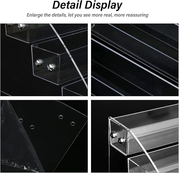 Acrylic Risers Display Stands, 12 Inch 4 Tier Clear Acrylic Shelves, Perfume Stand Organizer for Figurine Display, Makeup, Toys, Cupcake.