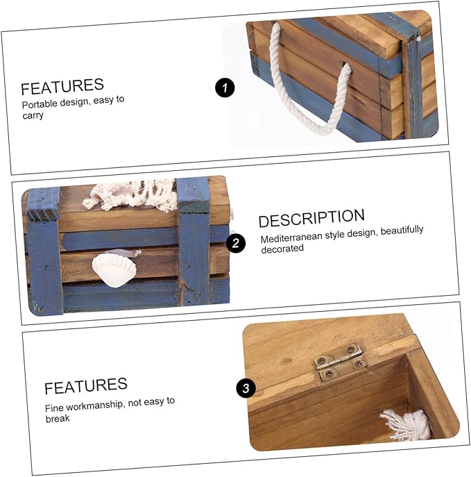 FOMIYES Mediterranean Vintage Wooden Jewelry Box Set 3pcs Makeup Storage Containers Retro Style Organizer for Home Decor and Travel