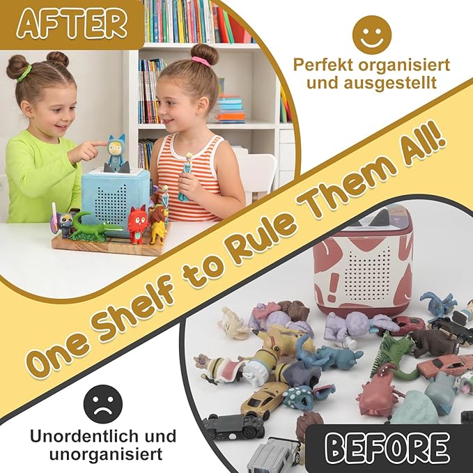 Taladad for Tonie Shelf, Tonies Storage for Toniebox 2/ Toniebox 1 Tonie Figures Creative Tonies Magnetic Shelf for,Tonie Box Player 10-30 Characters (Nature)