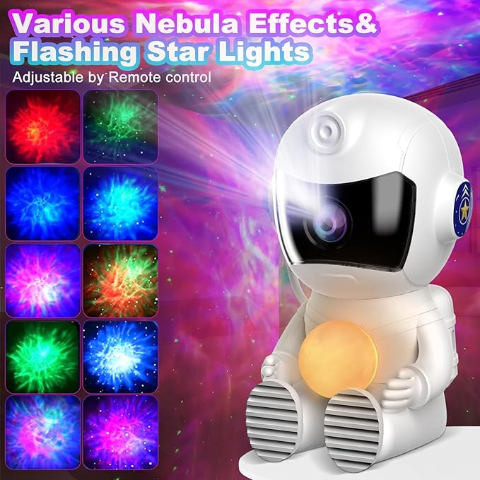 XIAOER Astronaut Galaxy Star Projector Night Light for Ceiling Bedroom Starlight Space Nebula Sky Star Moon Lamp Projector with Timer Remote Christma Birthday Halloween Gifts for Kids Boy Teen Toddler