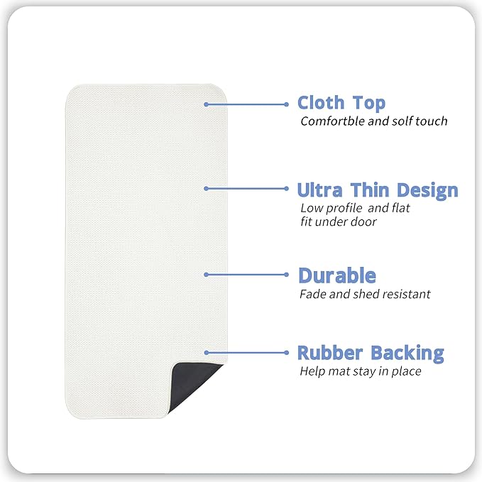 Bosap Bath Mat,Ultra Thin Bathroom Runner Rugs,Large Bath Mats for Bathroom,Quick Dry,Non-Slip,Machine Washable,Low Pile,Bath Rug,Shower Outside,Sink,Home Decor Accessories.Cream,2'x5'（24x60inch）