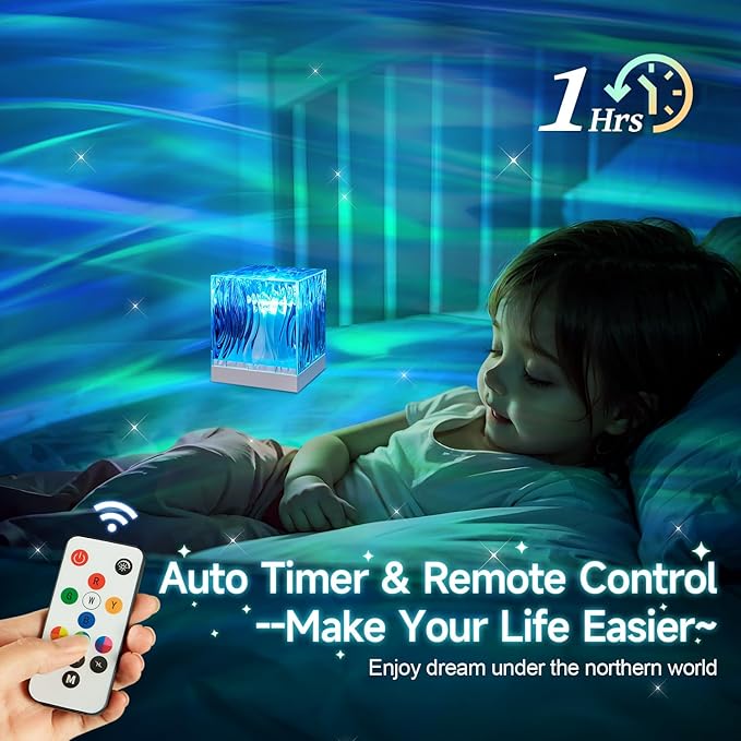One Fire Teenager Girl Gift Ideas Northern Lights Projector,18 Colors Aurora Light Projector,Dimmable Aurora Projector Mood Lighting for Bedroom Lights,Remote Galaxy Light Projector Purple Lamp
