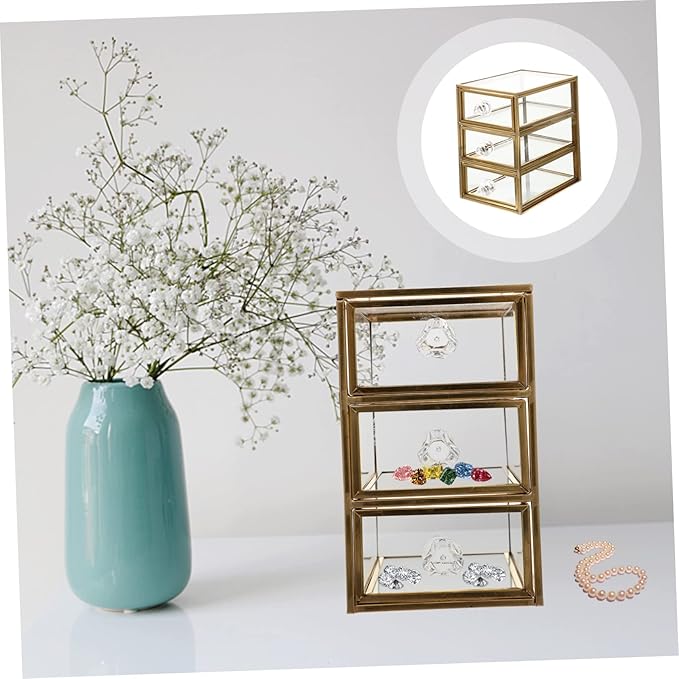 Jewelry Storage Box Small Drawer Organizer Makeup Desktop Stationery Container Holder Desk Storage Cosmetic Organizer Box