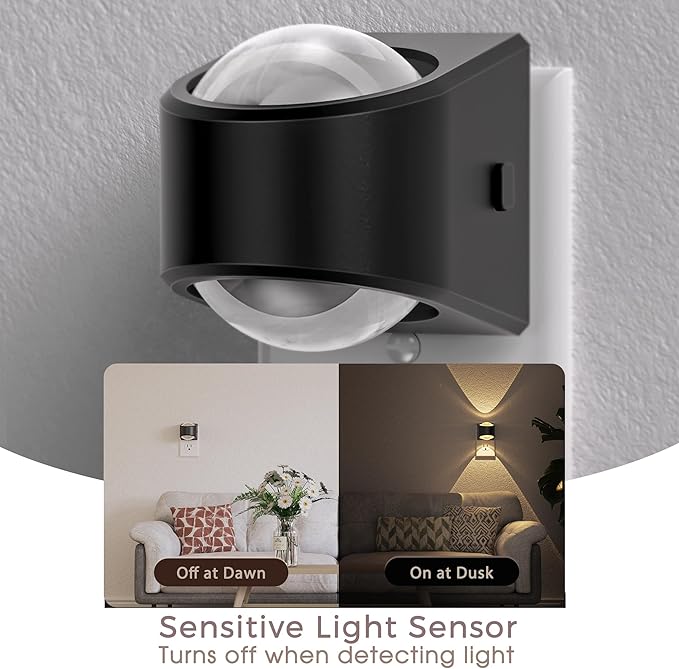 Briignite Projector Night Light, Night Lights Plug into Wall, Soft White for Bedroom, Dimmable Brightness Dusk to Dawn Nightlight for Kids, Nursery, Bathroom, Home Decor, Gaming Room, 2 Pack