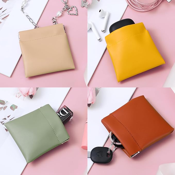 50 Pcs PU Leather Jewelry Pouch Travel Bag Gift Bags Pocket Cosmetic Bag Portable Jewelry Organizer (Multicolor)