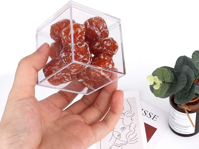 dedoot Clear Acrylic Boxes Small Plastic Square Cube, 4 Pack Small Plastic Storage Box with Lid, 2.2x2.2x2.2 Inch /55x55x55mm Square Clear Containers Box for Candy Pill and Tiny Jewelry