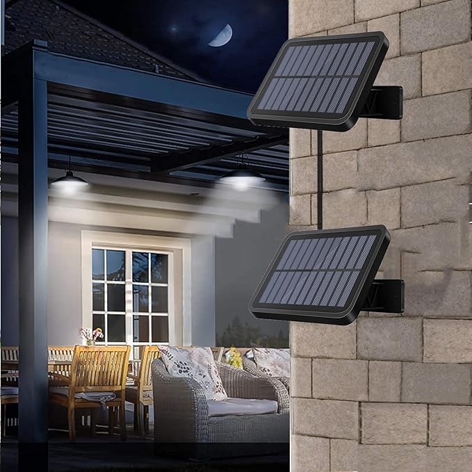 ABZXT Solar Pendant Lights Upgraded Bulb Lights IP65 Waterproof Dusk to Dawn Auto Lamp with Remote Controller for Outdoor Shed Barn Chicken Coop Bullpen Pig Pen Stables Tents etc(Single Lamp)