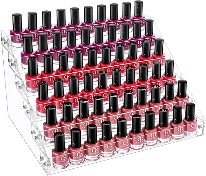6 Tier Clear Display Shelf, Crystal Acrylic Organizer for Perfume, Makeup, Jewelry - Compact Desktop Display Stand with High Transparency, for Home, Office, Store Counter