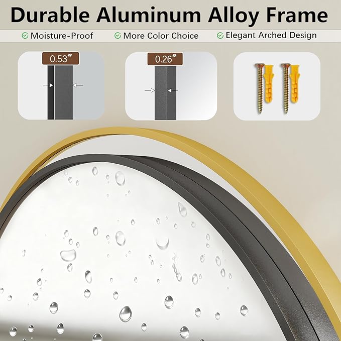 Mirror Full Length, 28"x71" Large Arched Floor Full Length Mirror with Stand, Room Decor Big Full Body Floor Mirror with HD Tempered Glass Aluminum Frame for Bedroom Living Room, Black
