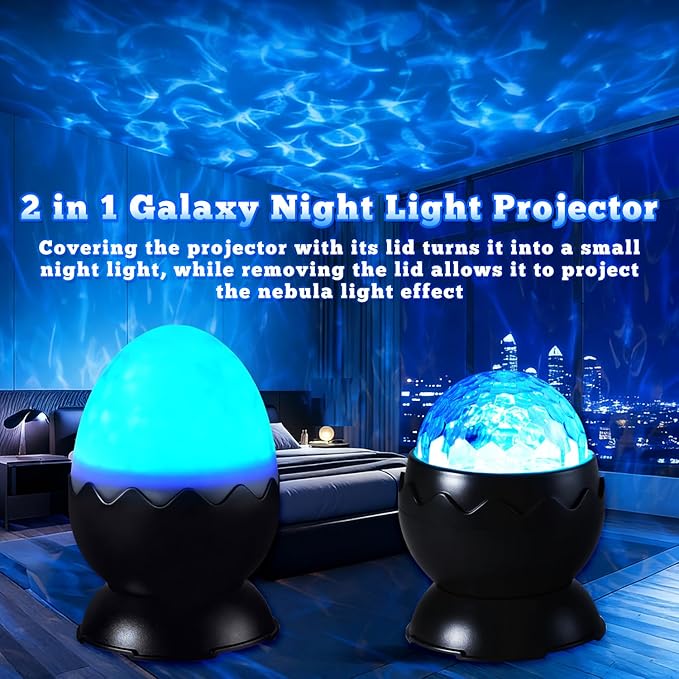 Red Night Light, Light Therapy Lamp, 2-in-1 Sensory Lights for Autism, 670nm Red Light for Sleep, Sensory Room Must-Have, Light Projector for Kids, Adults, Birthdays - 7 Color Modes with Remote(Black)