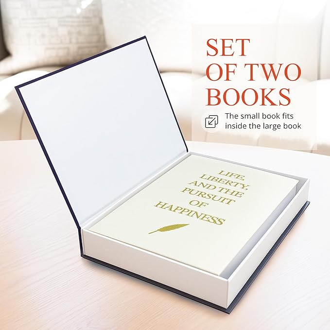 Fake books for decoration - Set of Two - Cardboard and linen - Decor Books for coffee table - Decorative boxes for home decor aesthetic - box storage (4th of July)