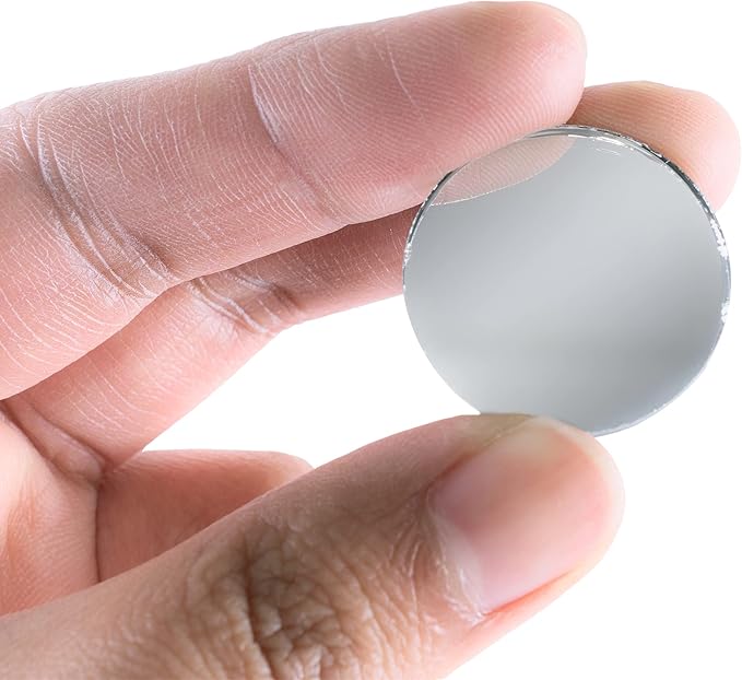 Super Z Outlet Mini 1 Inch Small Round Glass Mirror Circles for Arts & Crafts Projects, Traveling, Framing, Decoration (50 Pieces)