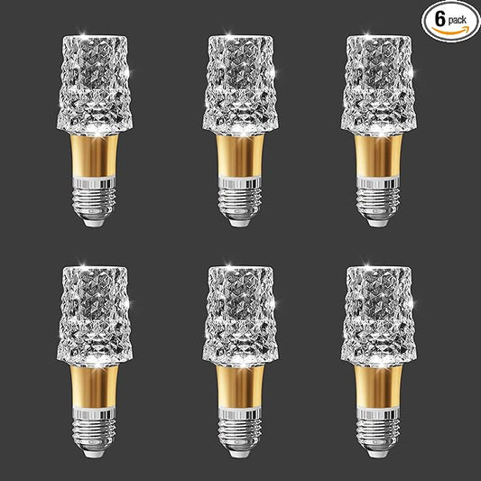 6pcs Acrylic Decorative E26 LED Light Bulbs 5w Equivalent 30 watt, Unique Fancy Light Bulb Soft White 6500k,Non-dimmable Lightbulbs for Living Room Dining Room,150 Lumens (B014-White-6500k, 6pcs)