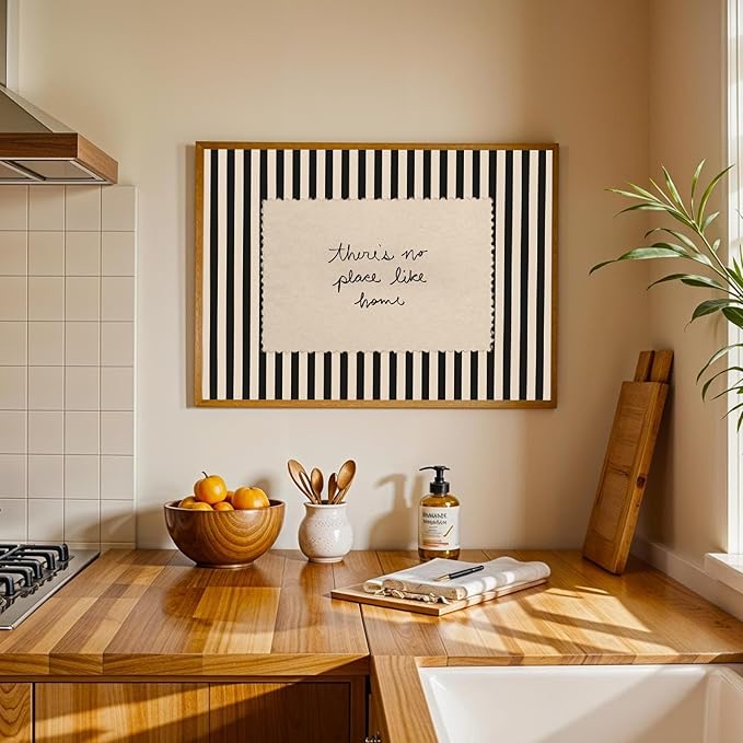 Vintage Canvas Wall Art Vintage Striped Canvas Posters There's No Place Like Home Quotes Wall Art Minimalist Home Poster Decor Couple Loving Prints Painting For Living Room Bedroom Decor, Unframed