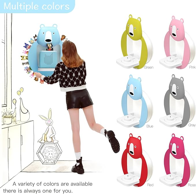 TonieBox Storage, Tonies Storage Shelf,Creative Bear Design Children's Magnetic Tonies Shelf,30-40pcs Tonies Figures Floating Shelf for Tonies Figures Display (Blue).