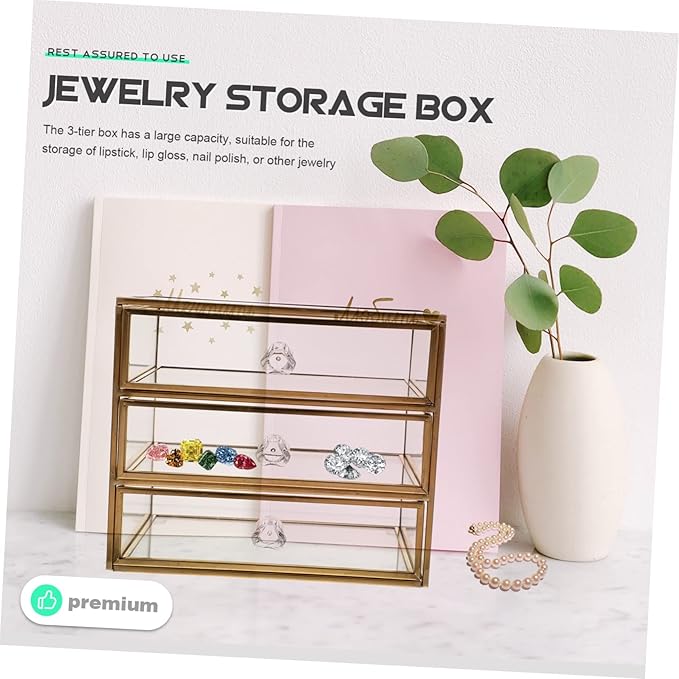 Multi-layer Transparent Jewelry Storage Case Elegant Drawer Organizer for Necklaces Rings and Bracelets Stylish Desktop Display Container for Home Dorm Use Large