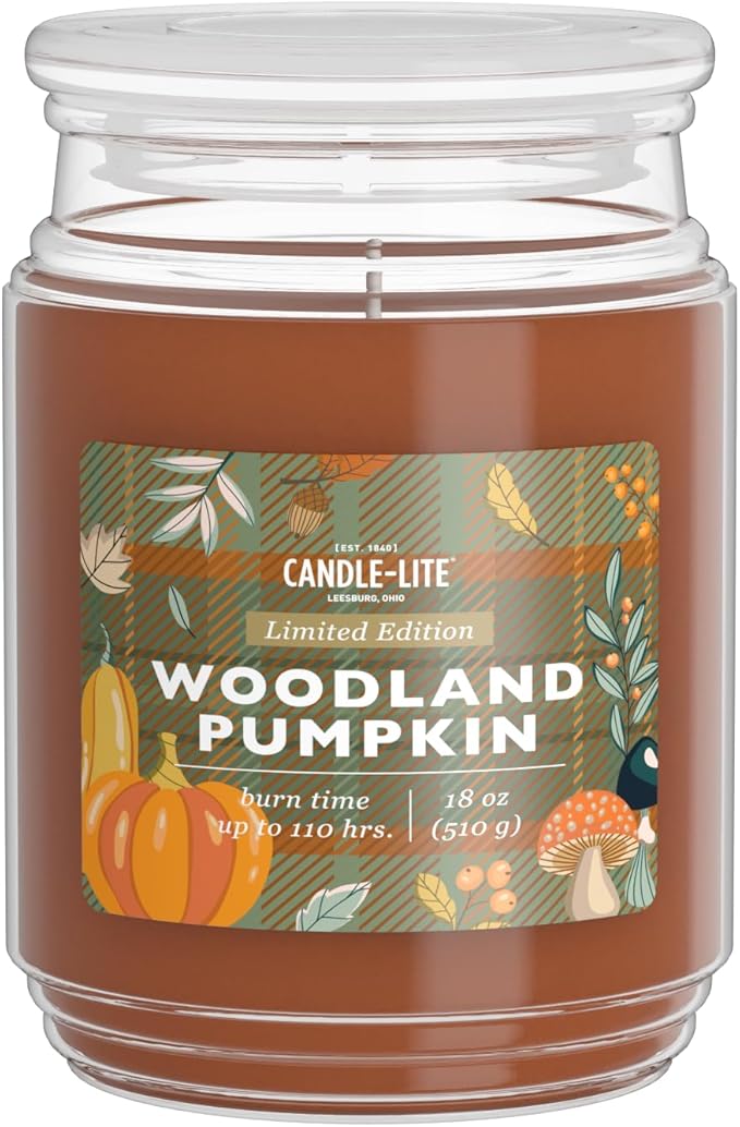 Candle-lite Halloween Scented Candles, Juicy Orange Peel with Pumpkin, 18 oz Jar, 110 Hour Burn, Fall Scented Candle for Home Decor, Single-Wick, Proudly Poured in USA, Halloween Candle Decoration